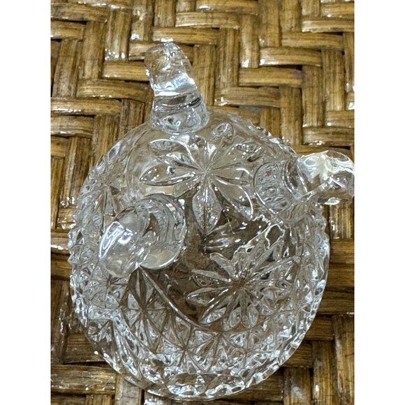 Vintage Cut Crystal Three Leg Egg Shape Lidded Bird Trinket Dish - Picture 5 of 6